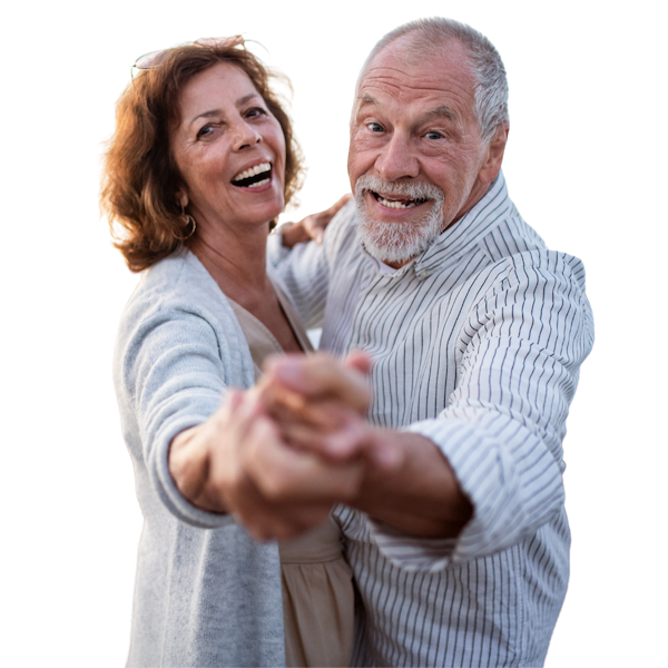 Happy Senior Couple Dancing in Oceanside, CA